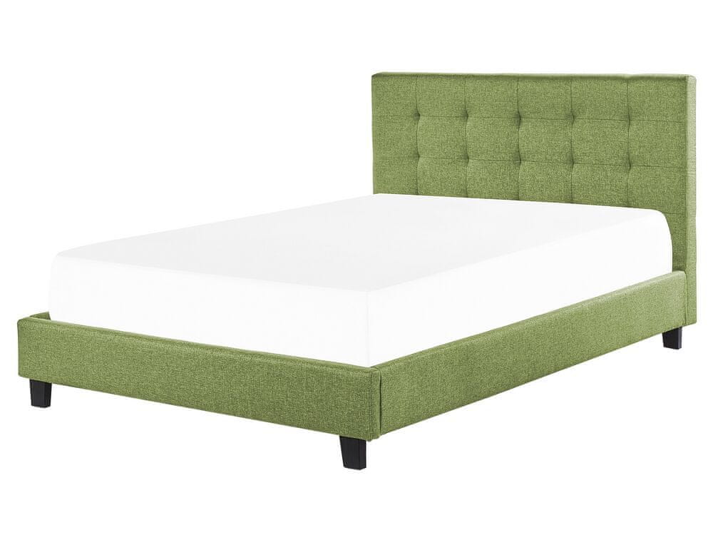 Beliani Čalúnená posteľ 160 x 200 cm zelená LA ROCHELLE